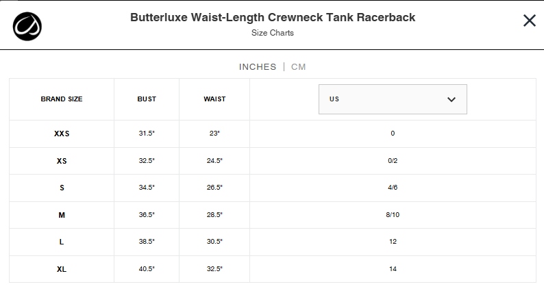 Butterluxe Waist-Length Crewneck Tank Racerback